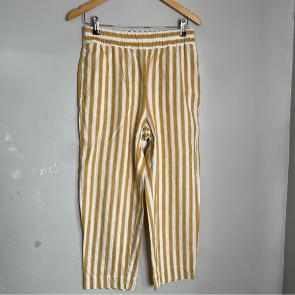 Madewell Tapered Huston Pull-On Cropped Gauchos Striped Pants Small - Picture 2 of 8